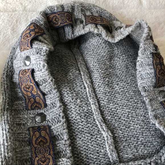 Boho Hooded Sweater Cardigan - Picture 4 of 7